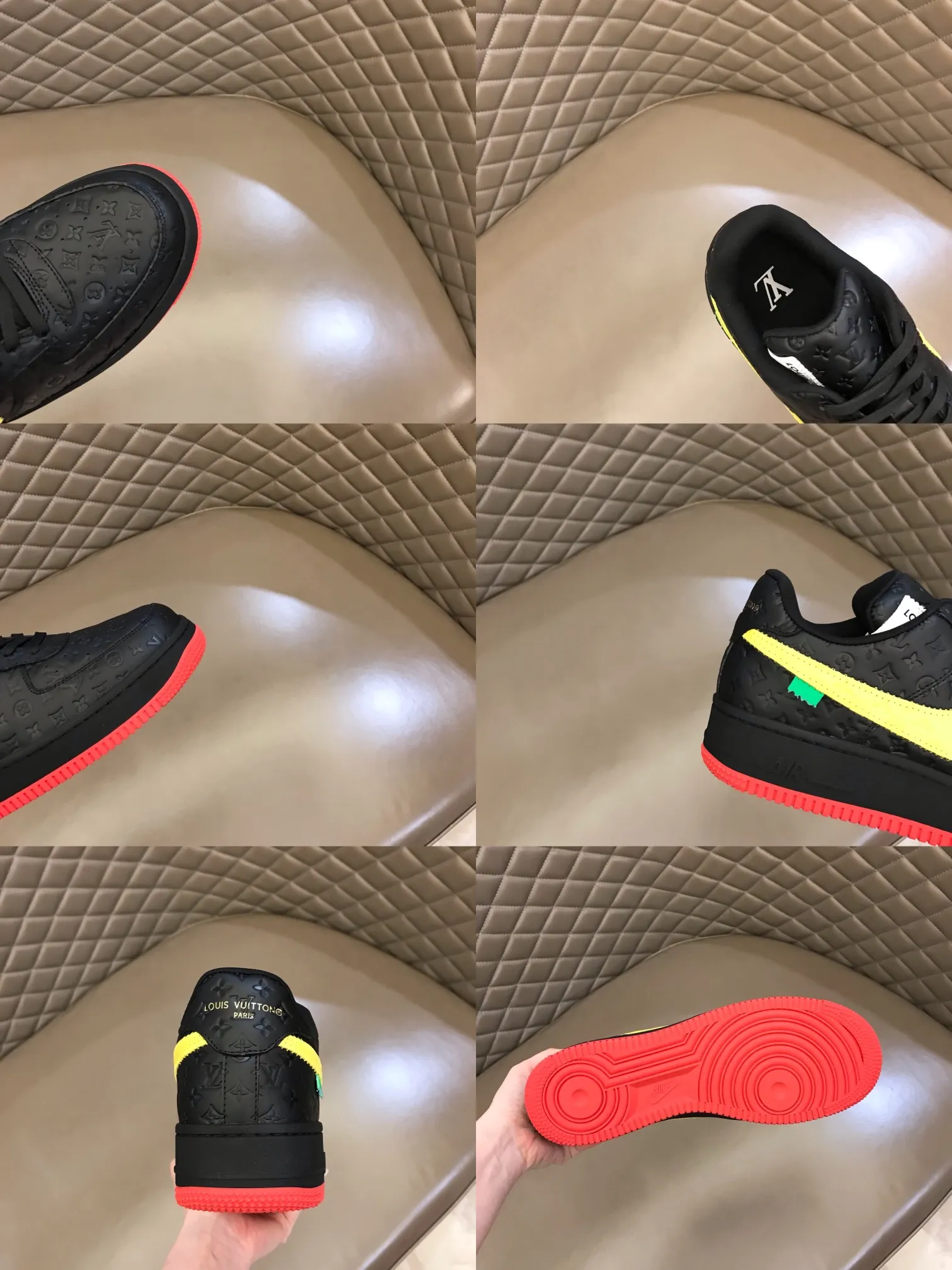 Men's shoes 💰p440 "*OUIS *UITTO*" x OFF-WHITE x Nike tripartite collaboration! Trendy and cool men's casual sports shoes with unrivaled color matching. The design idea basically continues the style of THE TEN. The Swoosh line and tongue label have a very familiar visual effect and are both fashionable and trendy! A must-have for fashionistas! The effect on your feet is absolutely stunning! Size: 38-45